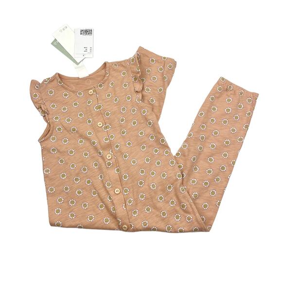 NWT H&M Organic Retro Daisy Floral Romper - Picture 1 of 7